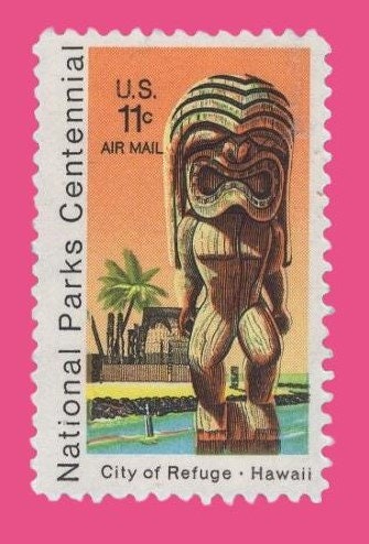 10 HAWAII KII STATUE Parks Temple Airmail