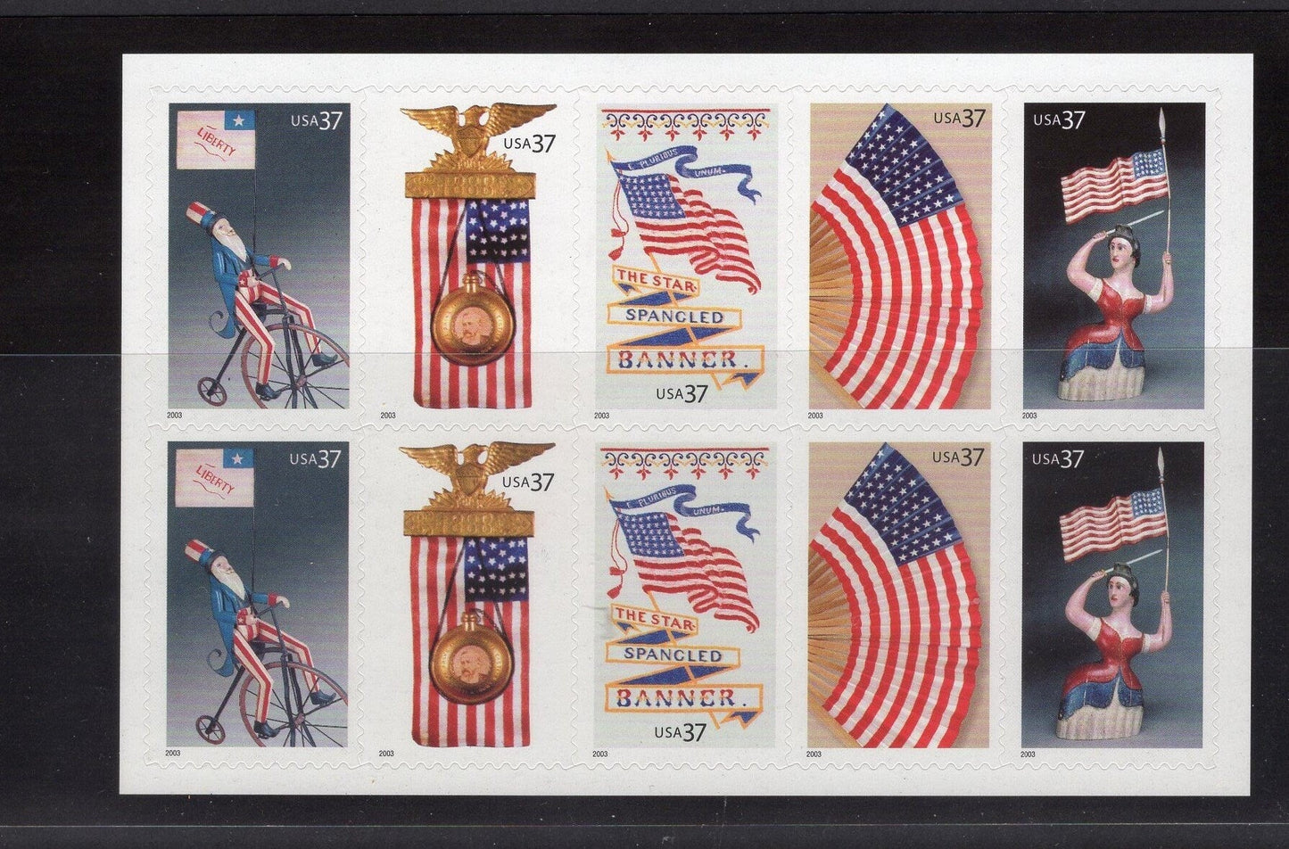 10 OLD GLORY FLAGS Design Block of 10 - Office