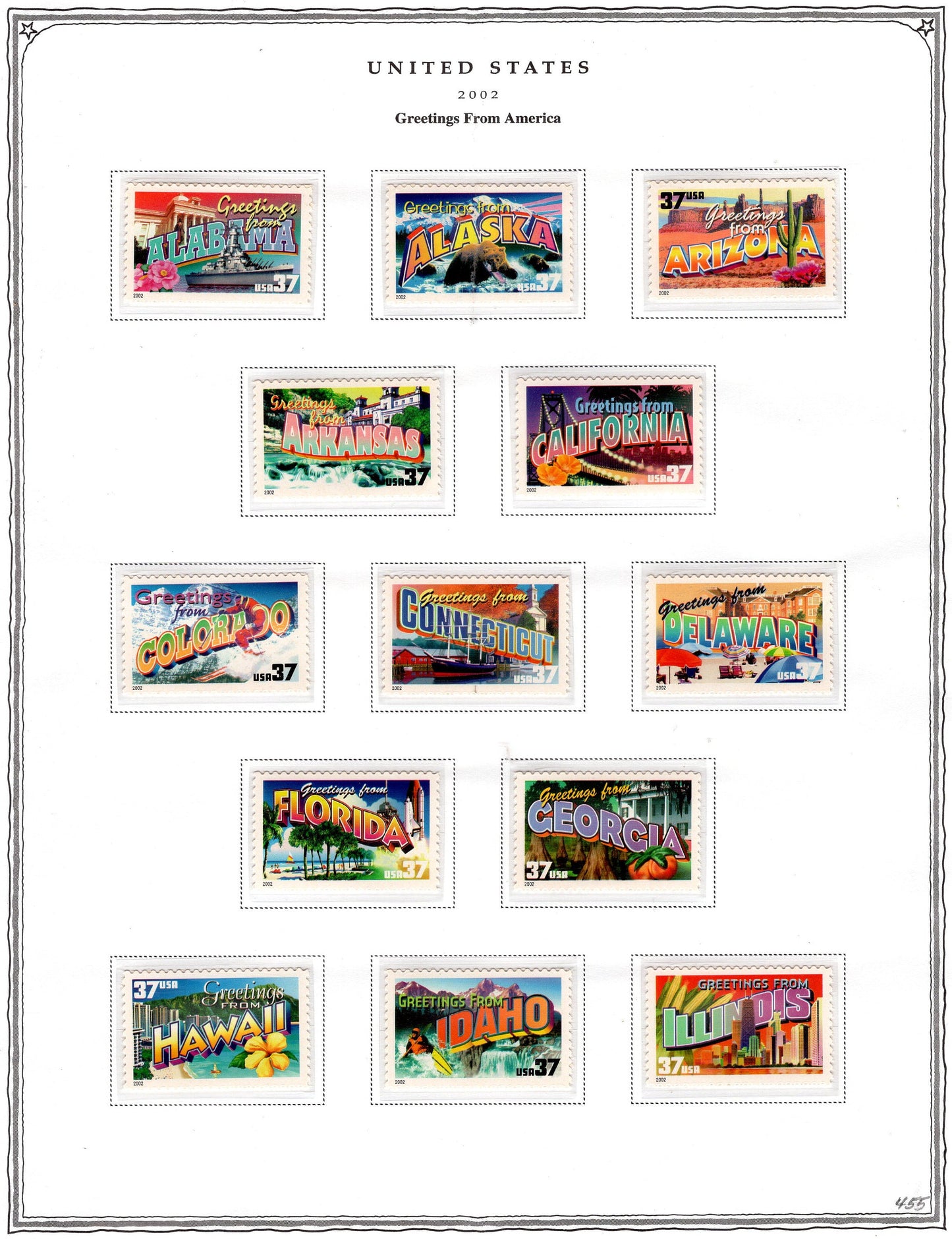 50 GREETINGS AMERICA Different 37c Postcard Style