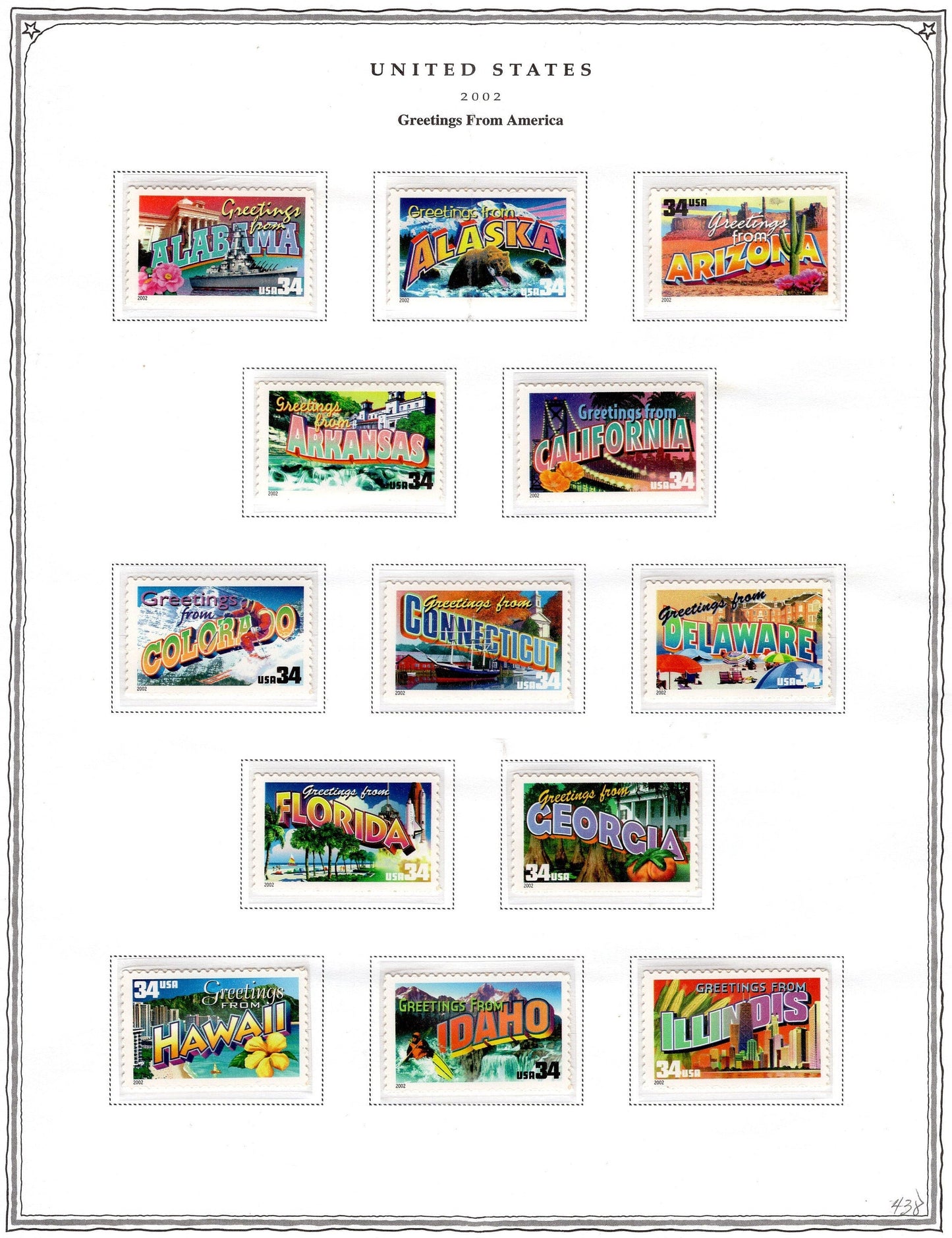 50 AMERICAN GREETINGS 34c Postcard Style