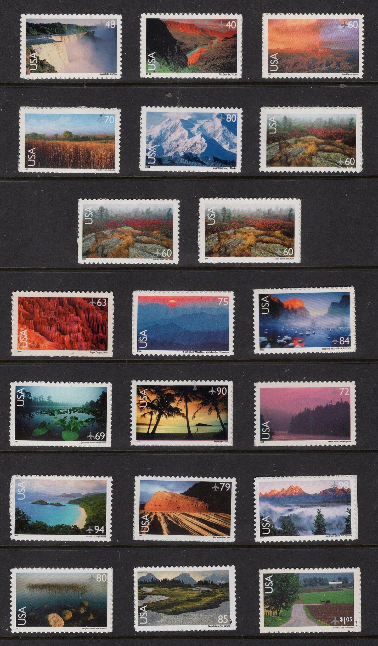 AIRPLANE AIRMAIL SCENIC Nature Complete Collection of 20