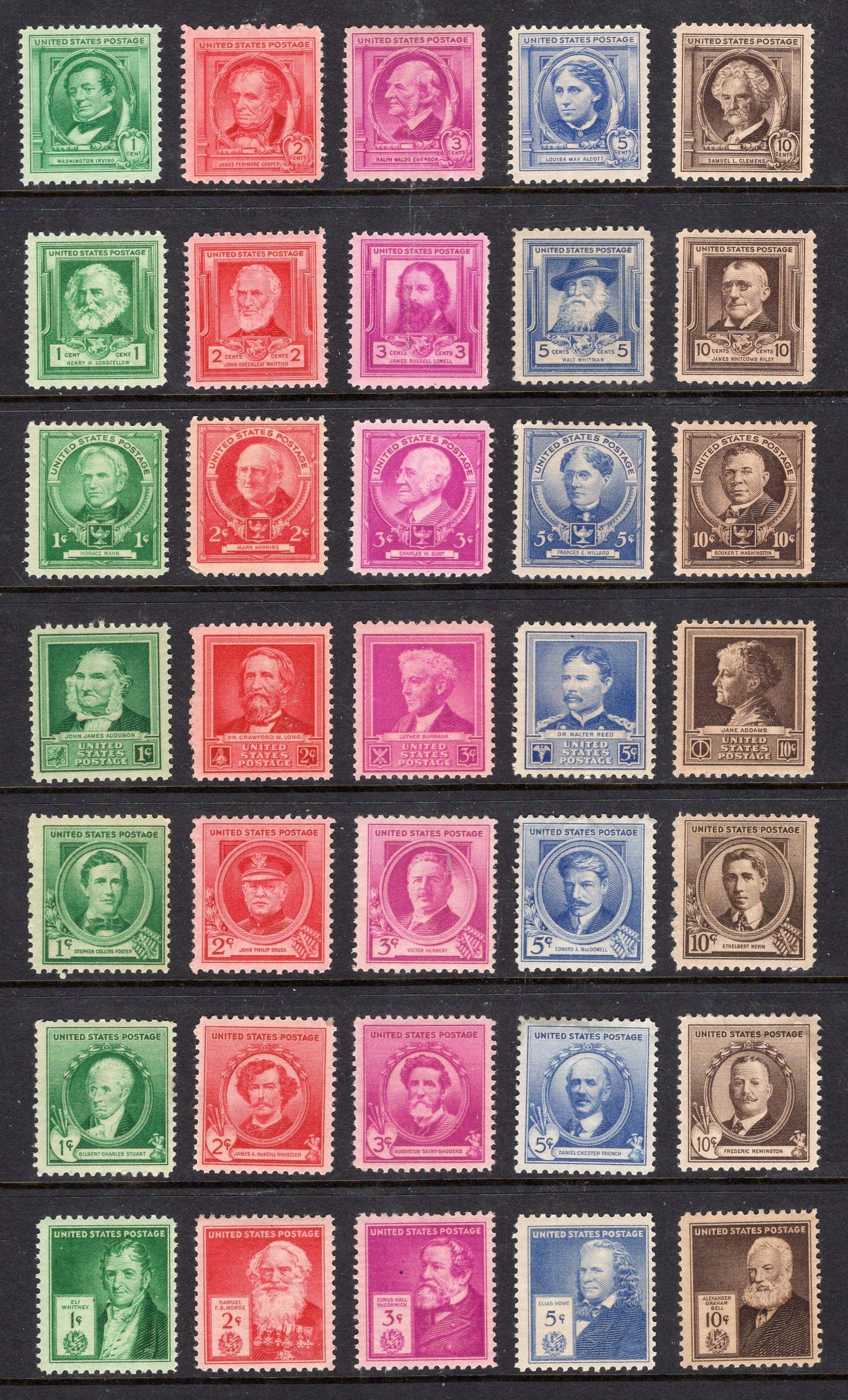 35 FAMOUS AMERICANS Complete Collection Authors Poets Scientists Composers Inventors