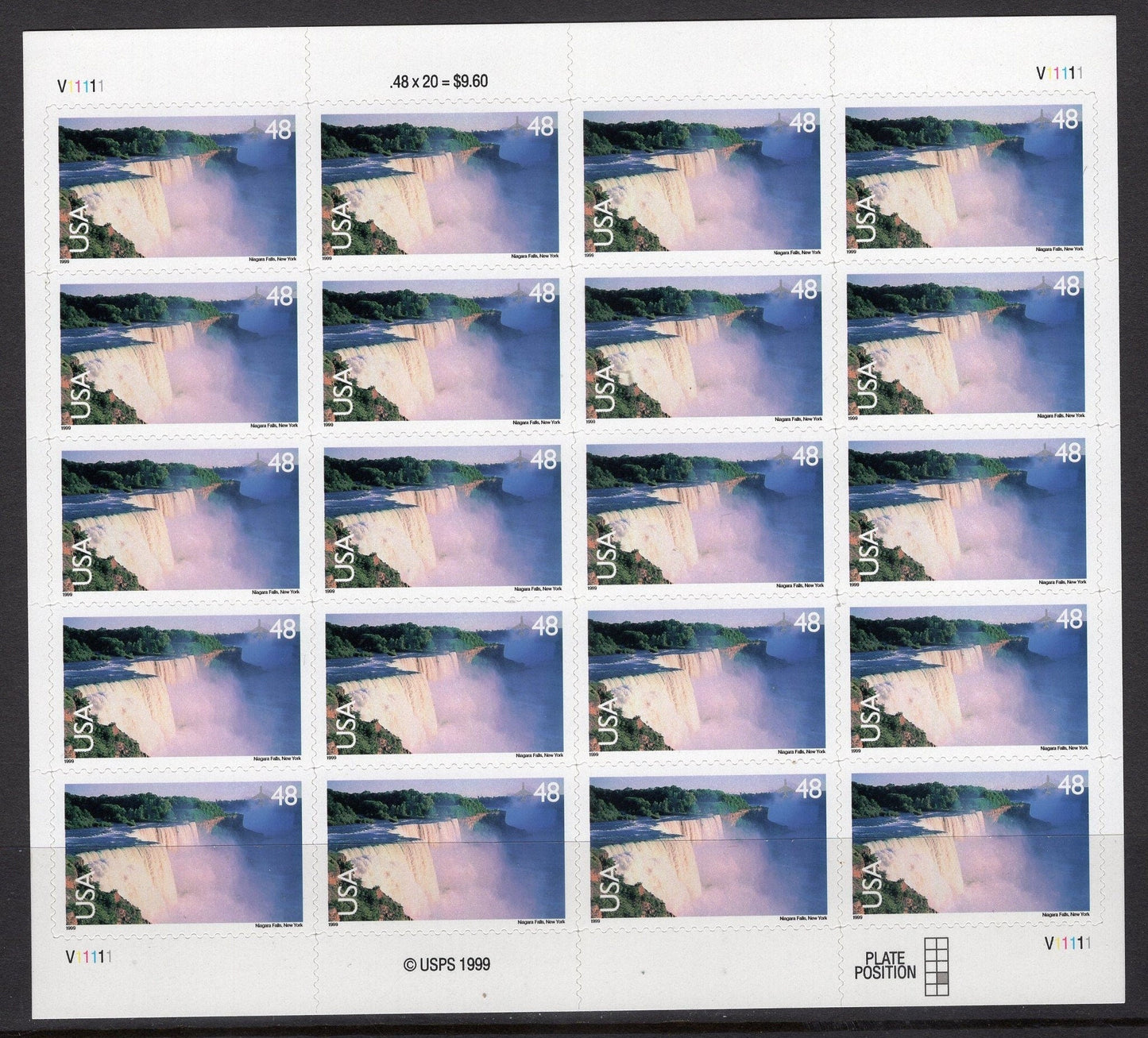 NIAGARA FALLS NY Sheet of 20 Scenic Landscapes