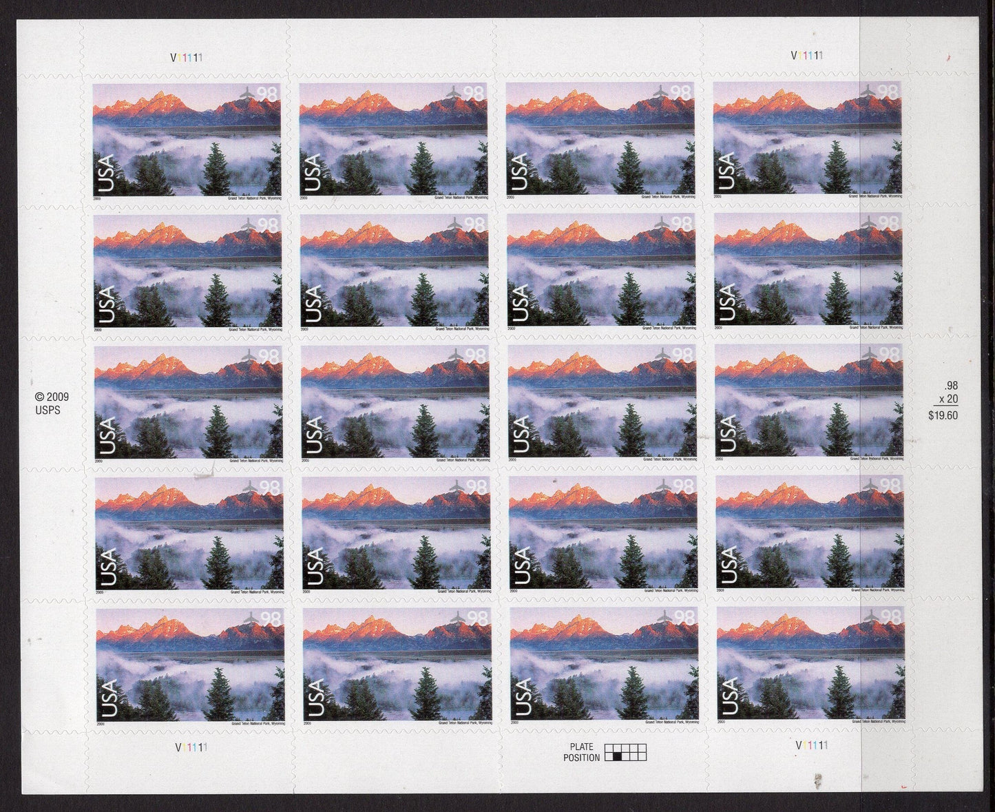 GRAND TETON PARK Wyoming Sheet of 20 Scenic Landscapes