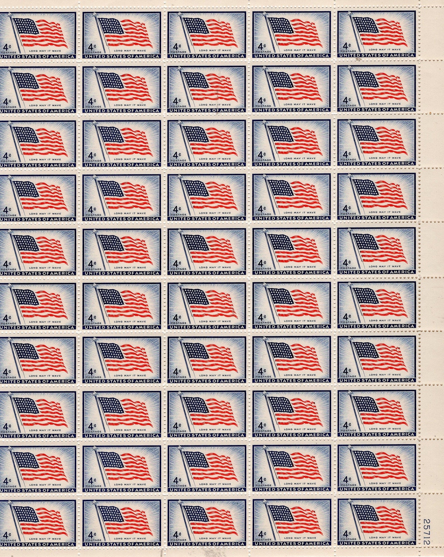 FLAG Old Glory 48 Star TWO SHEETS of 50