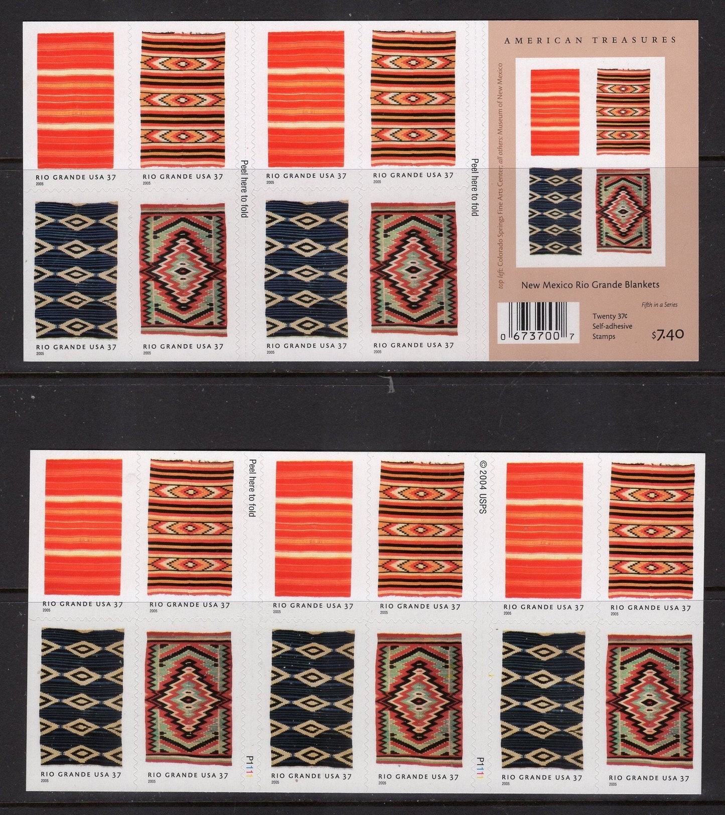 BLANKETS NEW MEXICO Rio Grande Design 37c Booklet of 20