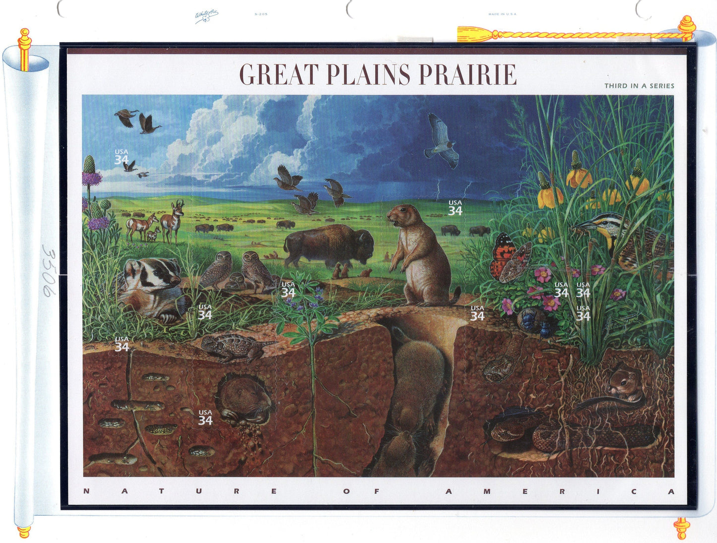 GREAT PLAINS PRAIRIE Scene Sheet of 10 - Nature of America Series #3 of 12