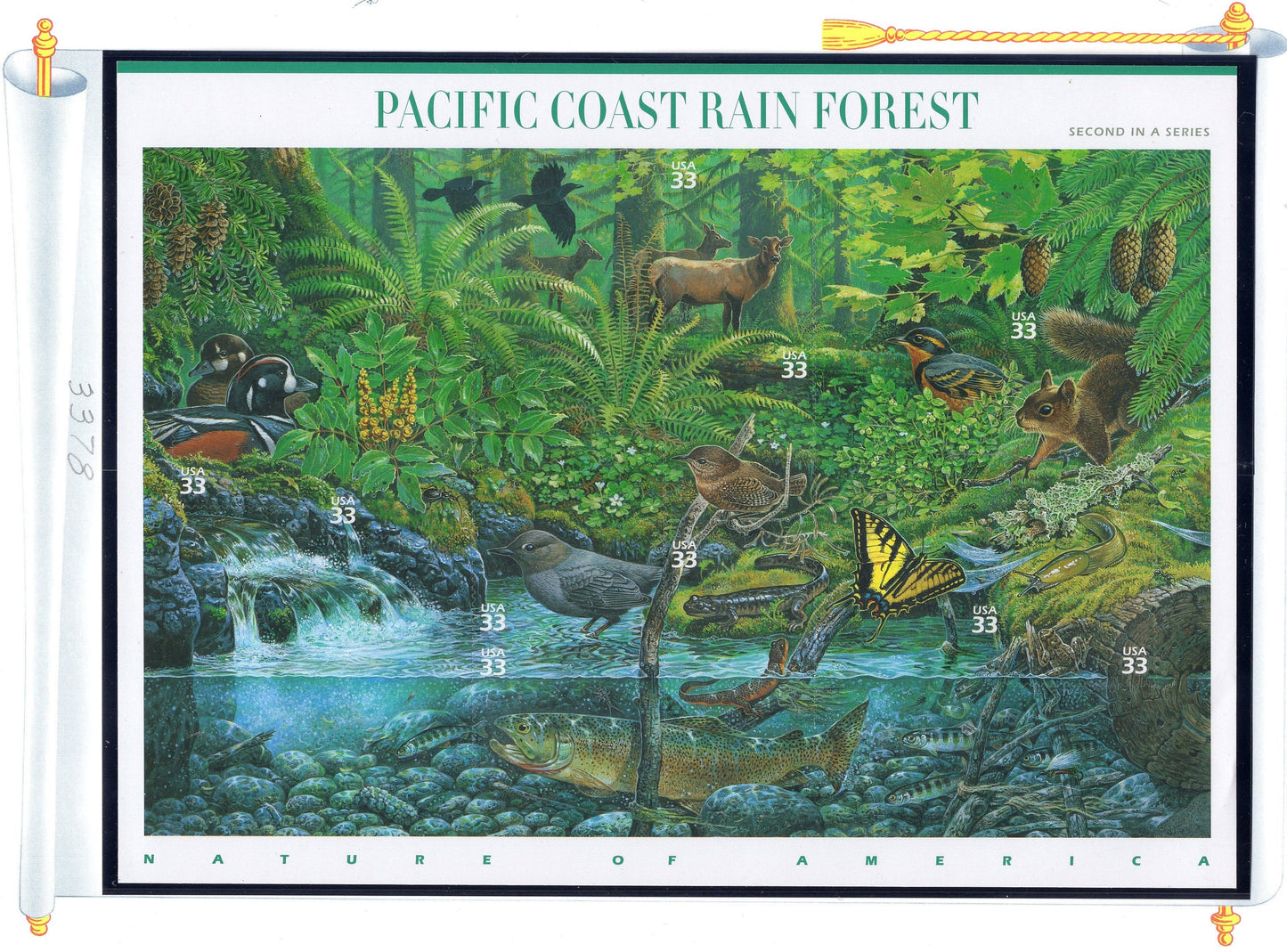PACIFIC COAST RAIN Forest Sheet of 10 - Nature of America Series #2 of 12