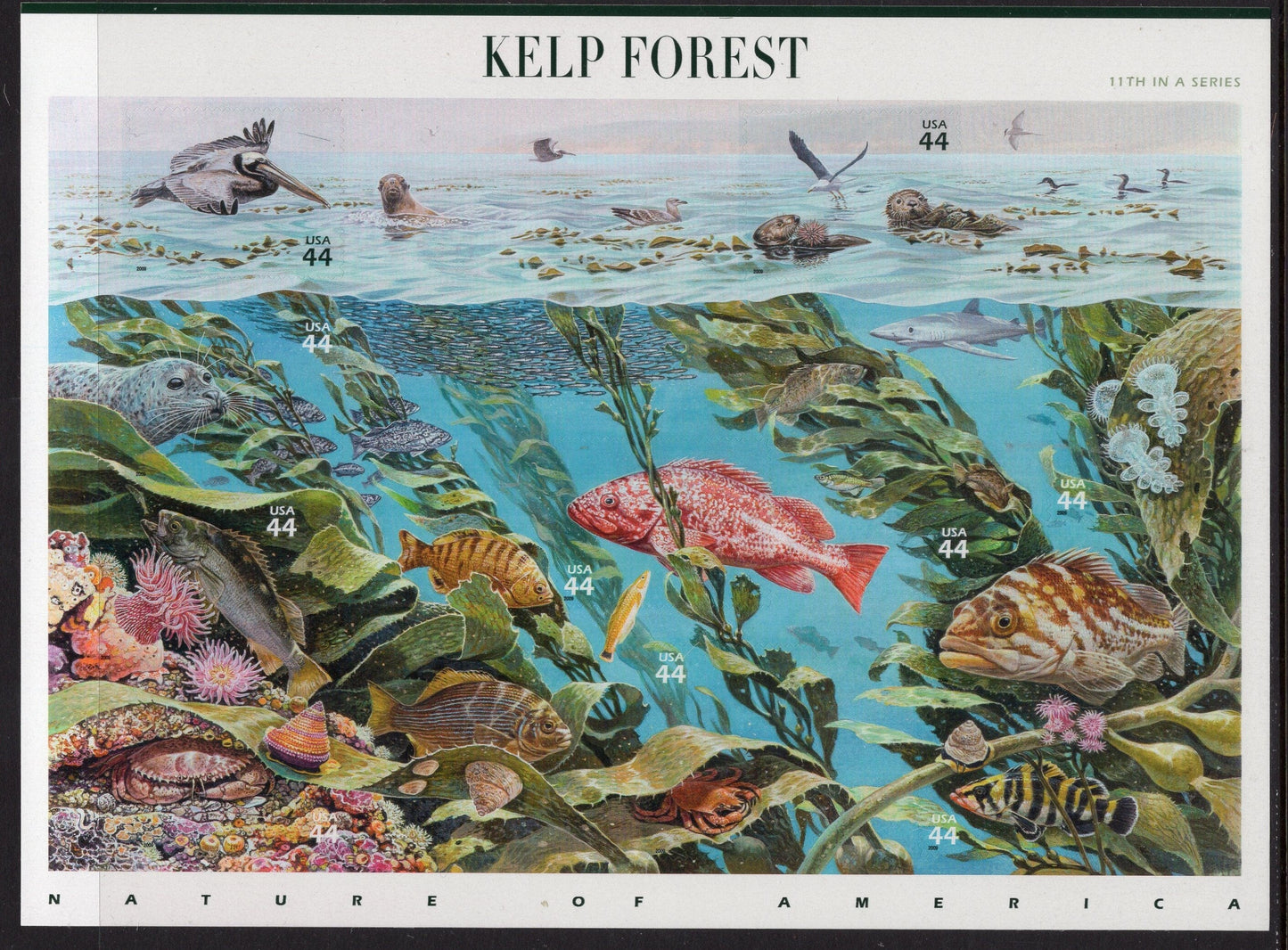 KELP UNDERWATER FOREST Sheet of 10 - Nature of America Series #11 of 12