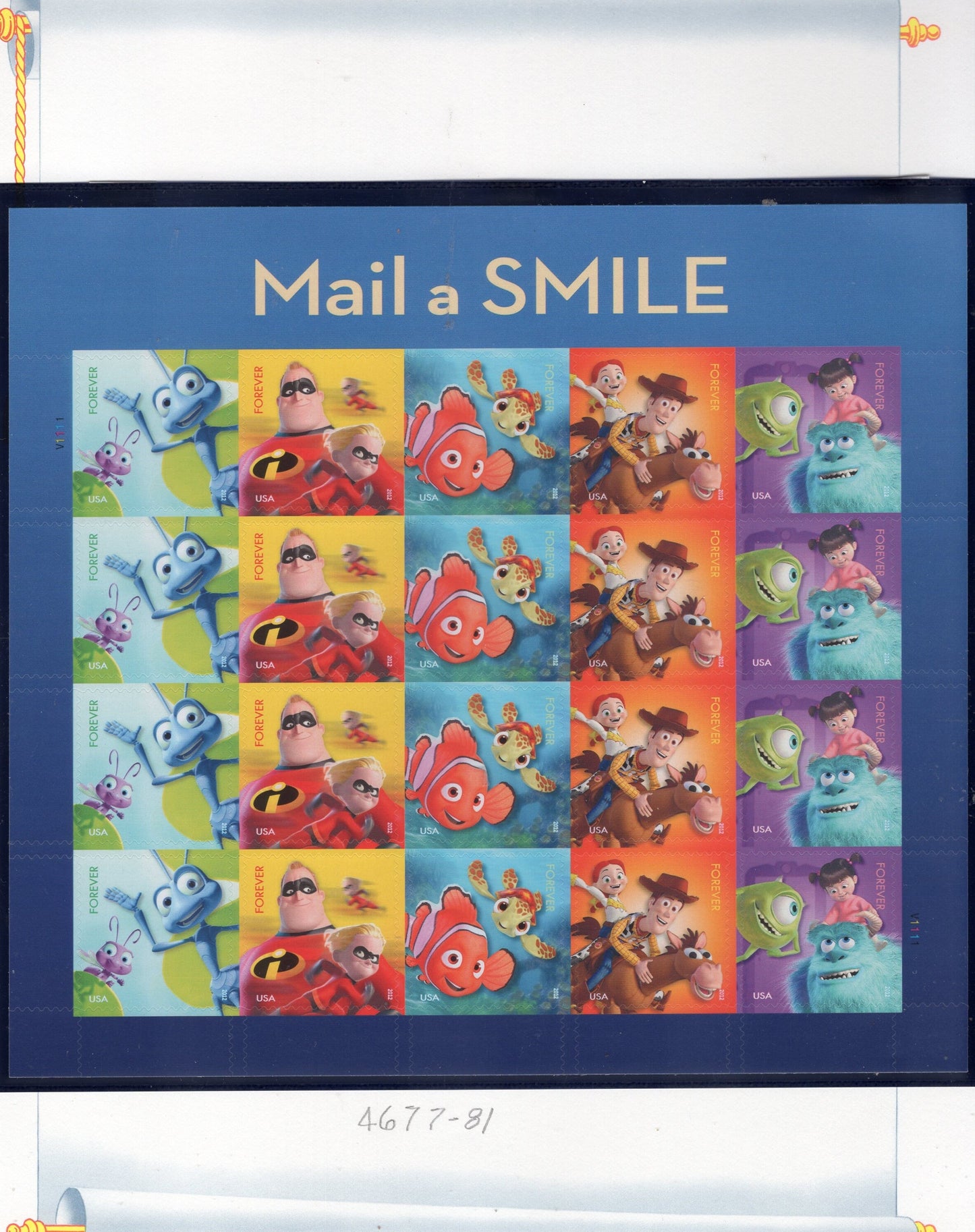 MAIL A SMILE Disney Sheet of 20