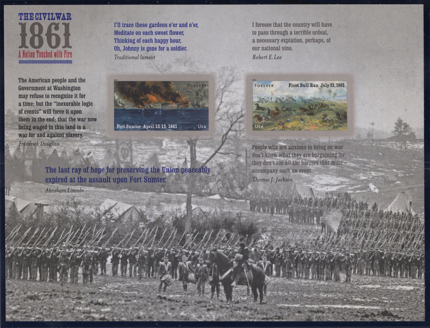 CIVIL WAR 1861 Year ANNIVERSARY Sheet of 12 Fort Sumter First Battle Bull Run