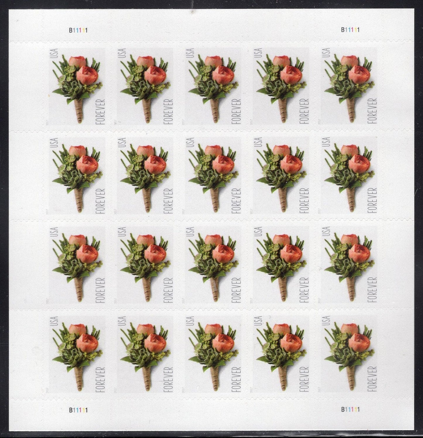 WEDDING FLOWERS BOUTONNIERE FOREVEr Love Sheet of 20