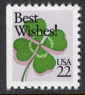 4 SHAMROCK 4 LEAF CLOVERS Best Wishes St. Patrick