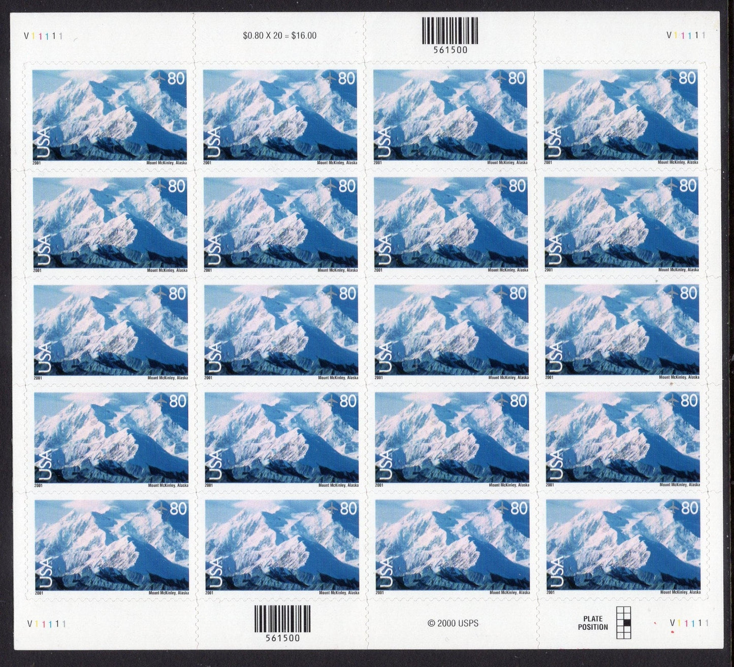 Mt McKINLEY NATIONAL PARK Alaska Sheet of 20 Scenic Landscapes