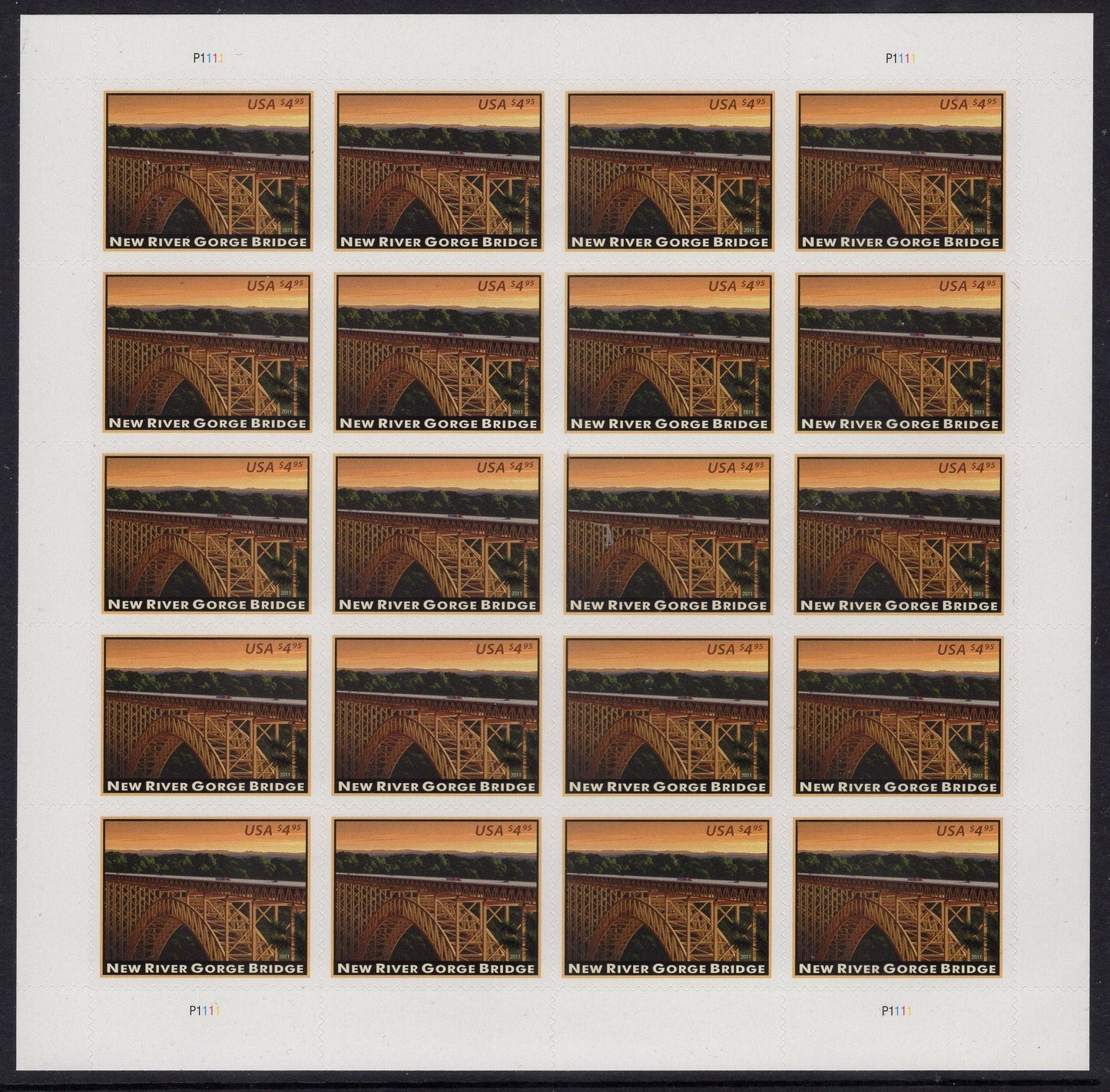 NEW RIVER GORGe Bridge SHEET of 20 West Virginia National Park