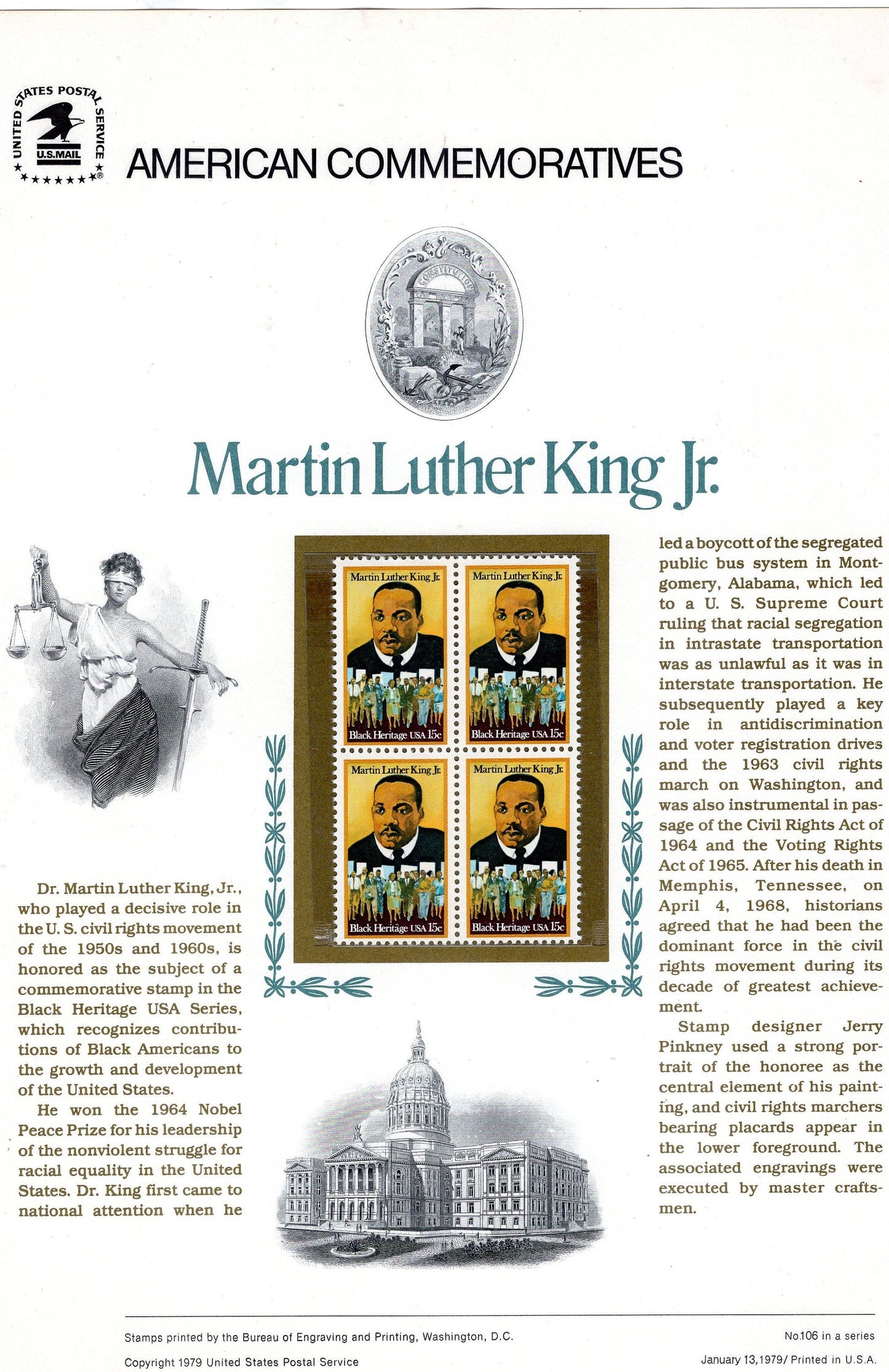MARTIN LUTHER KING Special Commemorative Panel