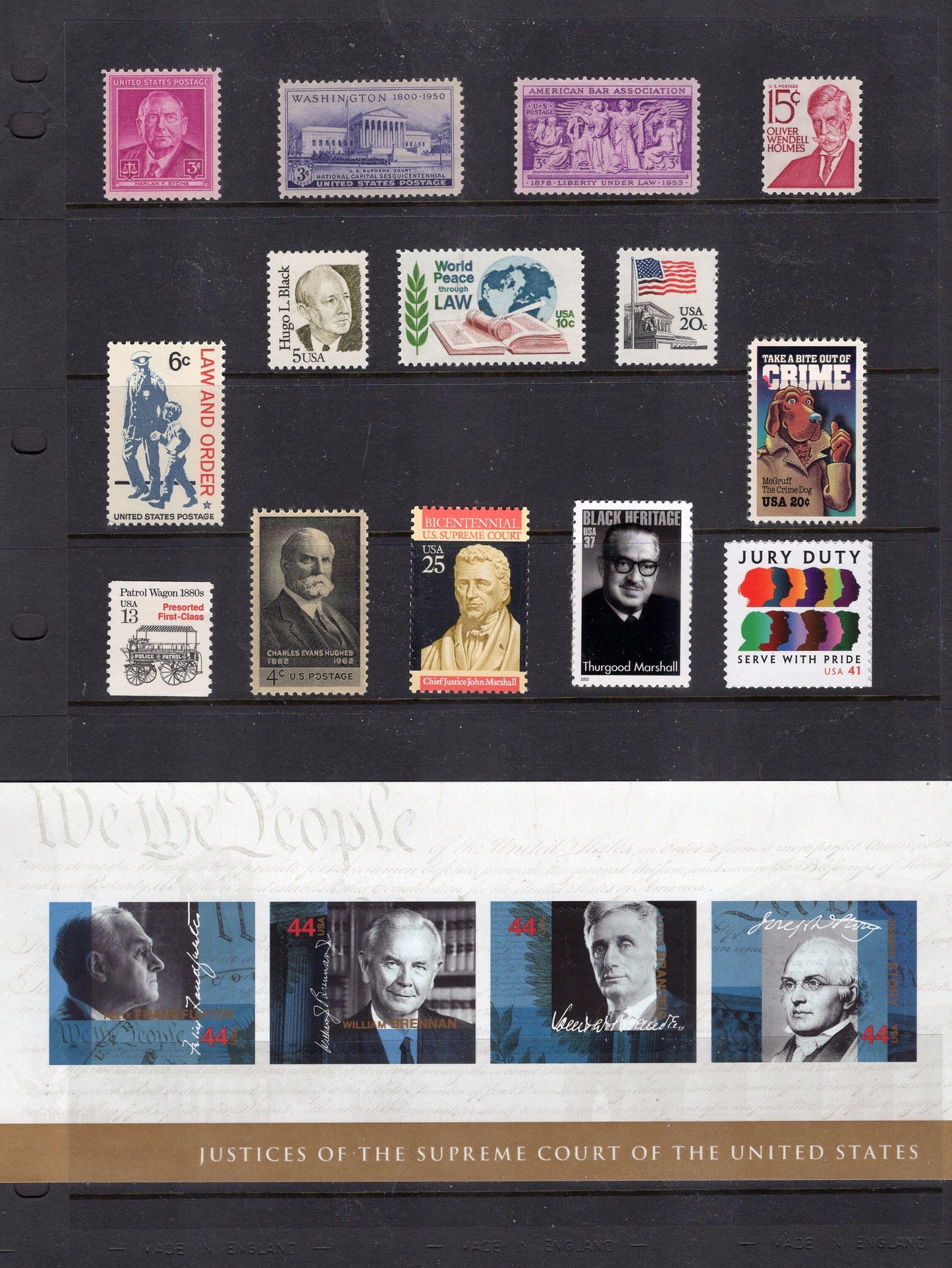 LAW POLICE JUSTICE Supreme Court Marshall Law&Order Chief Justices Jury Holmes Collection of 18