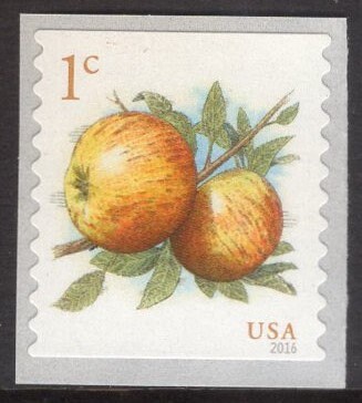 100 YELLOW APPLES 1c 12 Strips of 8 + 1 Strip of 4 FRUIT