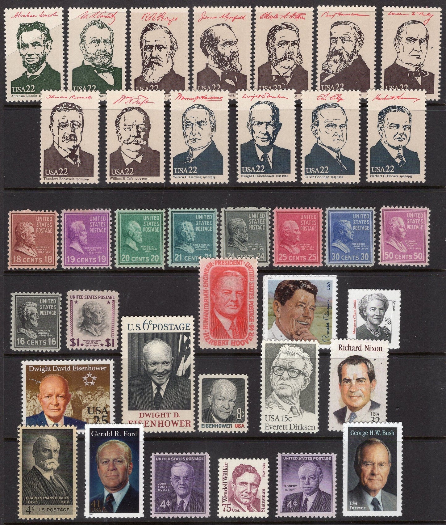 PROMINENT REPUBLICANS LINCOLN to Reagan 37 Different - Taft Eisenhower Bush Ford Nixon