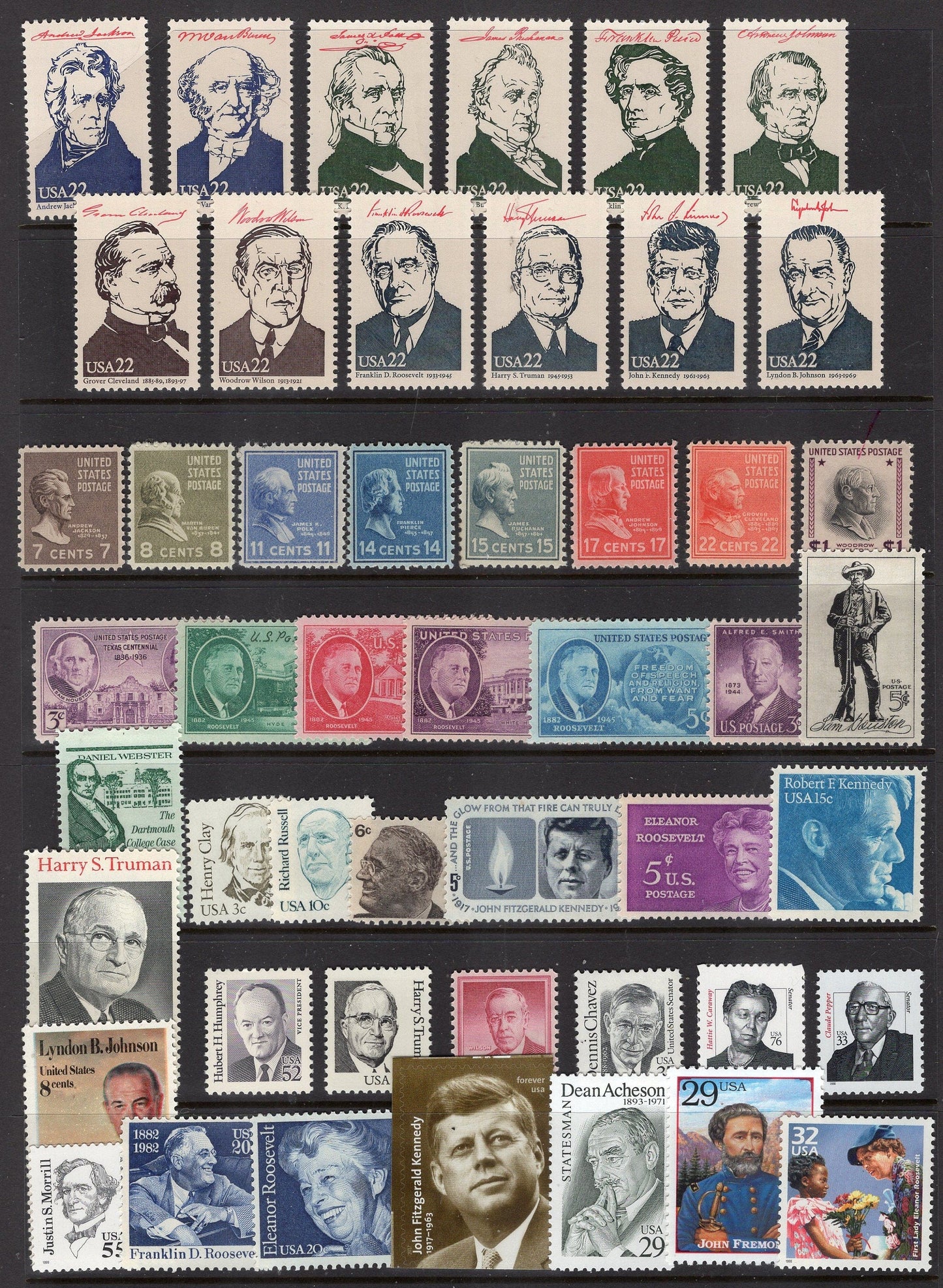 PROMINENT DEMOCRATS ROOSEVELT to Kennedy 49 Different - Johnson Jackson Wilson Truman