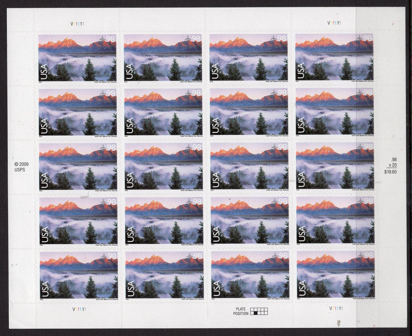 GRAND TETON NATIONAL Park Wyoming - Sheet of 20 Scenic American Landscapes