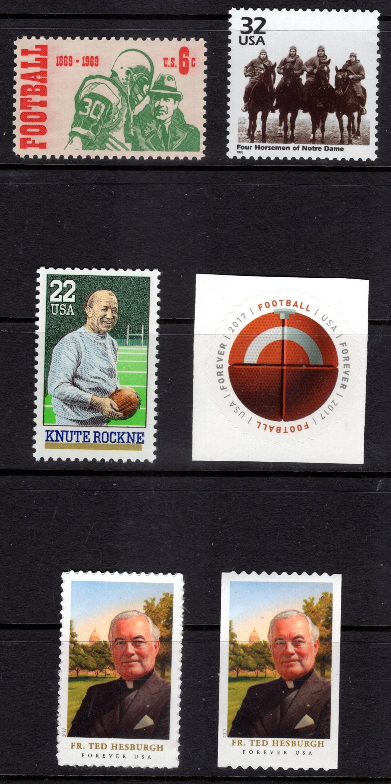 NOTRE DAME - KNUTE Rockne + Father Hesburgh + The Four Horsemen - Football - Collection of 6