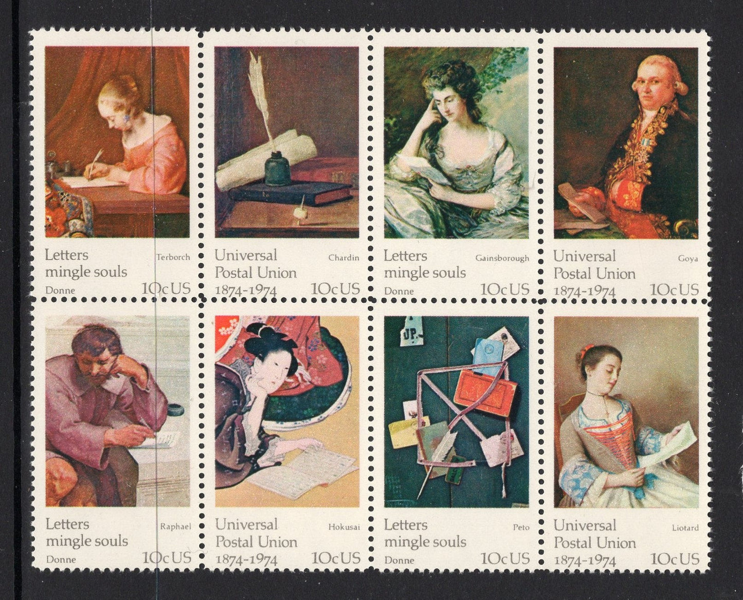 16 PAINTINGS ART LETTER Writing (2 Blocks of 8) - P.O.