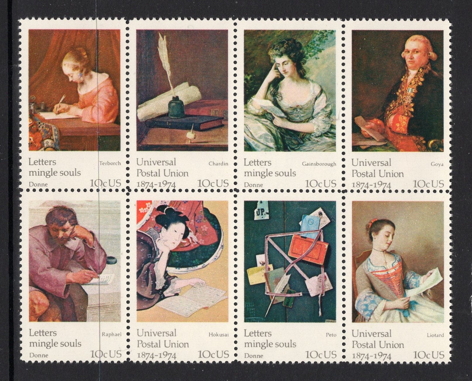 16 PAINTINGS ART LETTER Writing (2 Blocks of 8) - P.O.