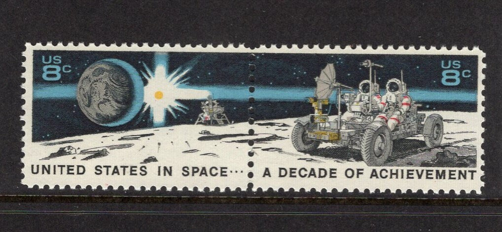 10 SPACE ACHIEVEMENT (5 Pairs) Earth Lunar Rover Moon