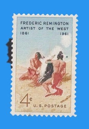 10 REMINGTON SMOKE SIGNAL Painting Fire American Indian