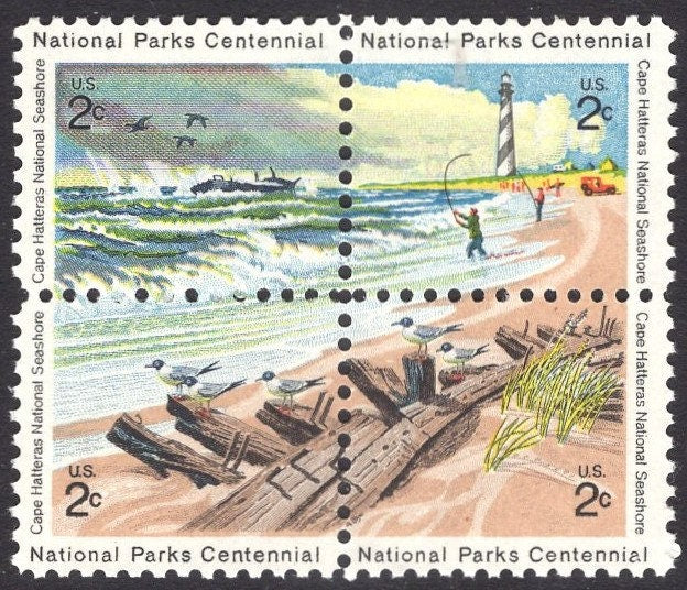 40 CAPE HATTERAS - 10 Blocks- Lighthouse Sea Shore Ship Gulls