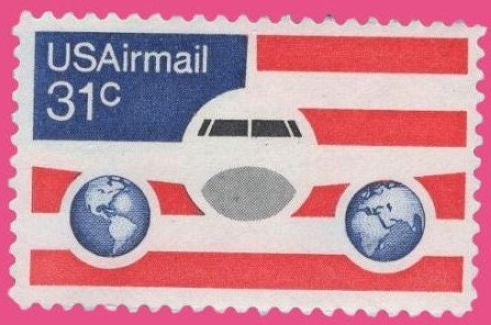 10 JET PLANE Globes Flag Airmail
