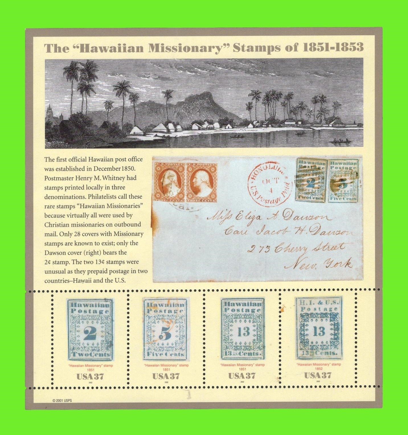 4 HAWAII MISSIONARY in Decorative Sheet