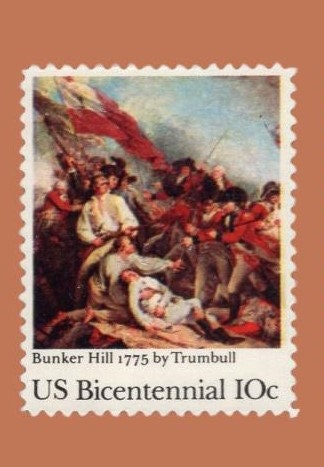 10 BUNKER HILL BATTLE Painting Trumbull Revolution War