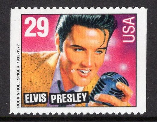 2 Elvis PRESLEY WITHOUT perforations on two sides-scarcer than with perfs on all sides