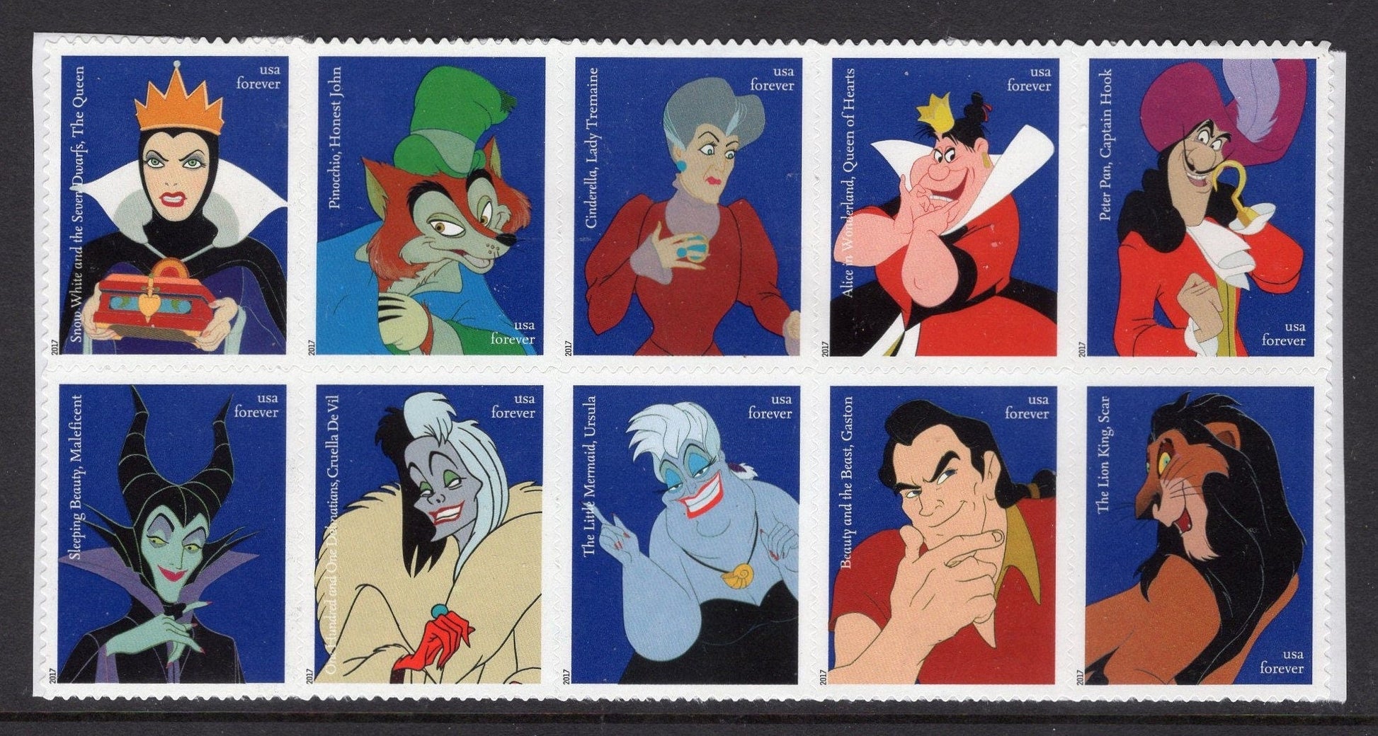 10 DISNEY VILLIANS all different Forever