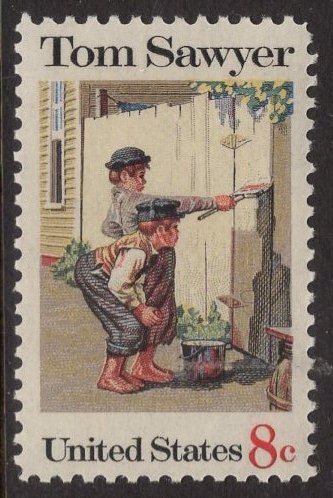 15 TOM SAWYER White-washing Painting Fence by Norman Rockwell