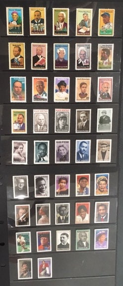 BLACK HERITAGE AMERICANS Collection with Two Display Pages - Complete 45 to Edmonia Lewis