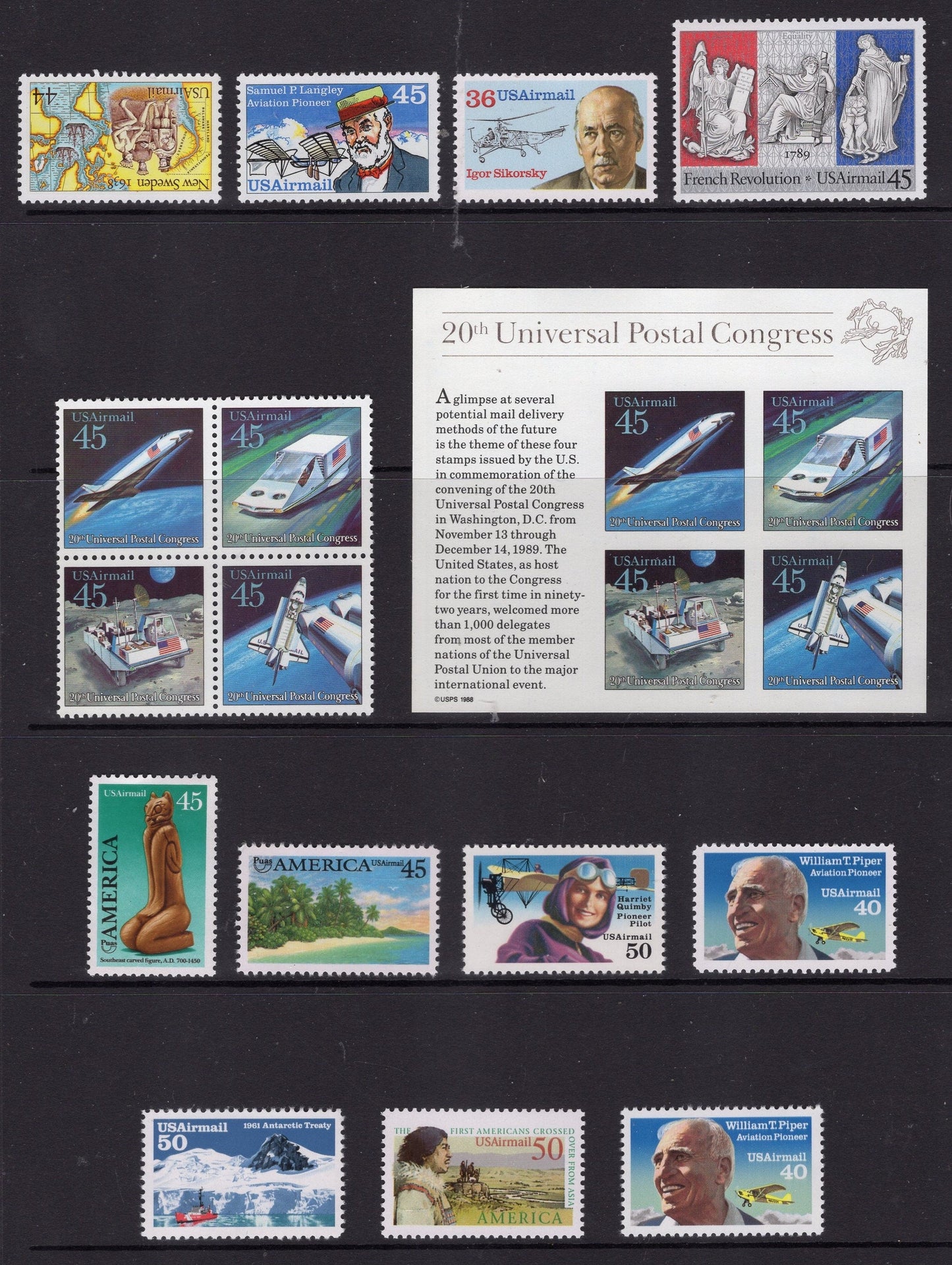 AIRPLANE AIRMAIL US Complete Collection of 19