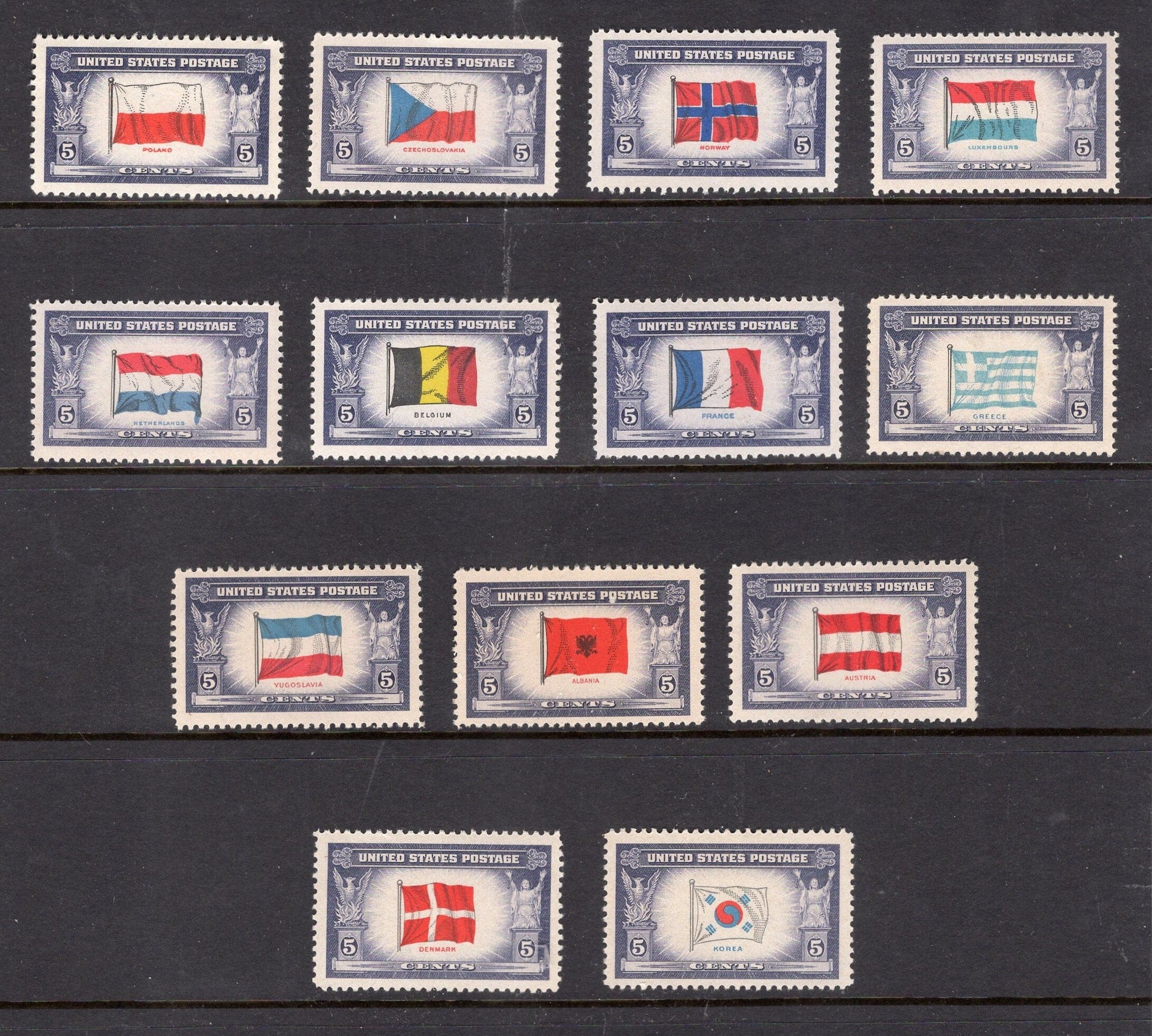 13 FLAGS OVERRUN COUNTRIES during World War Two 2