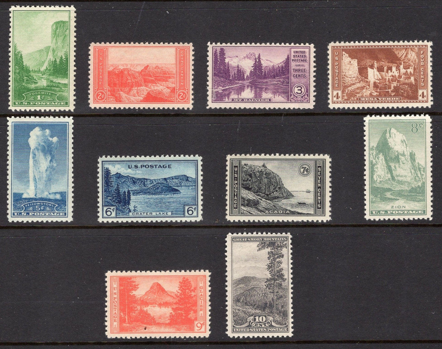 10 NATIONAL PARKS Yosemite Grand Canyon Rainier Yellowstone Glacier