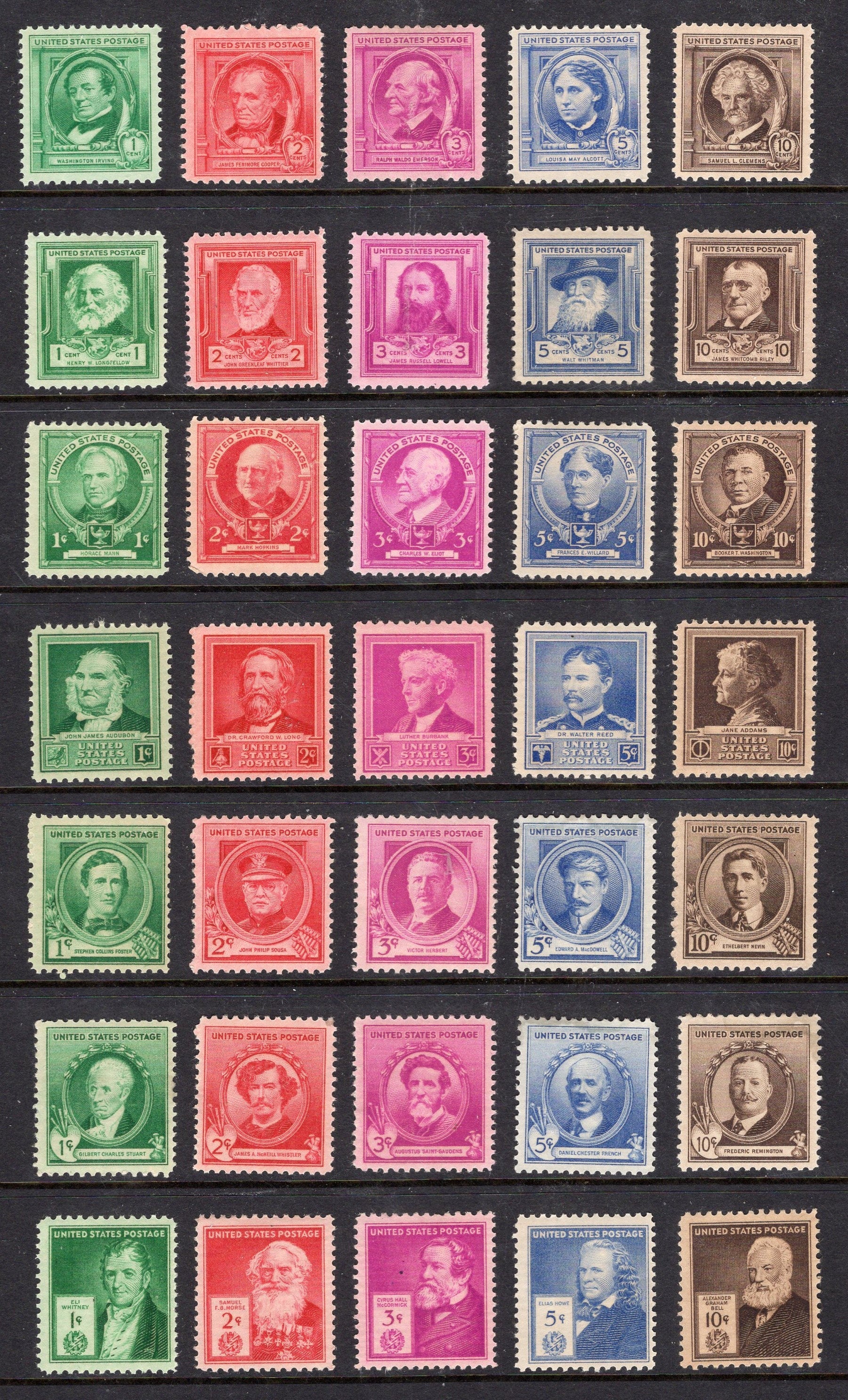 35 FAMOUS AMERICANS Complete Collection Authors Poets Scientists Composers Inventors