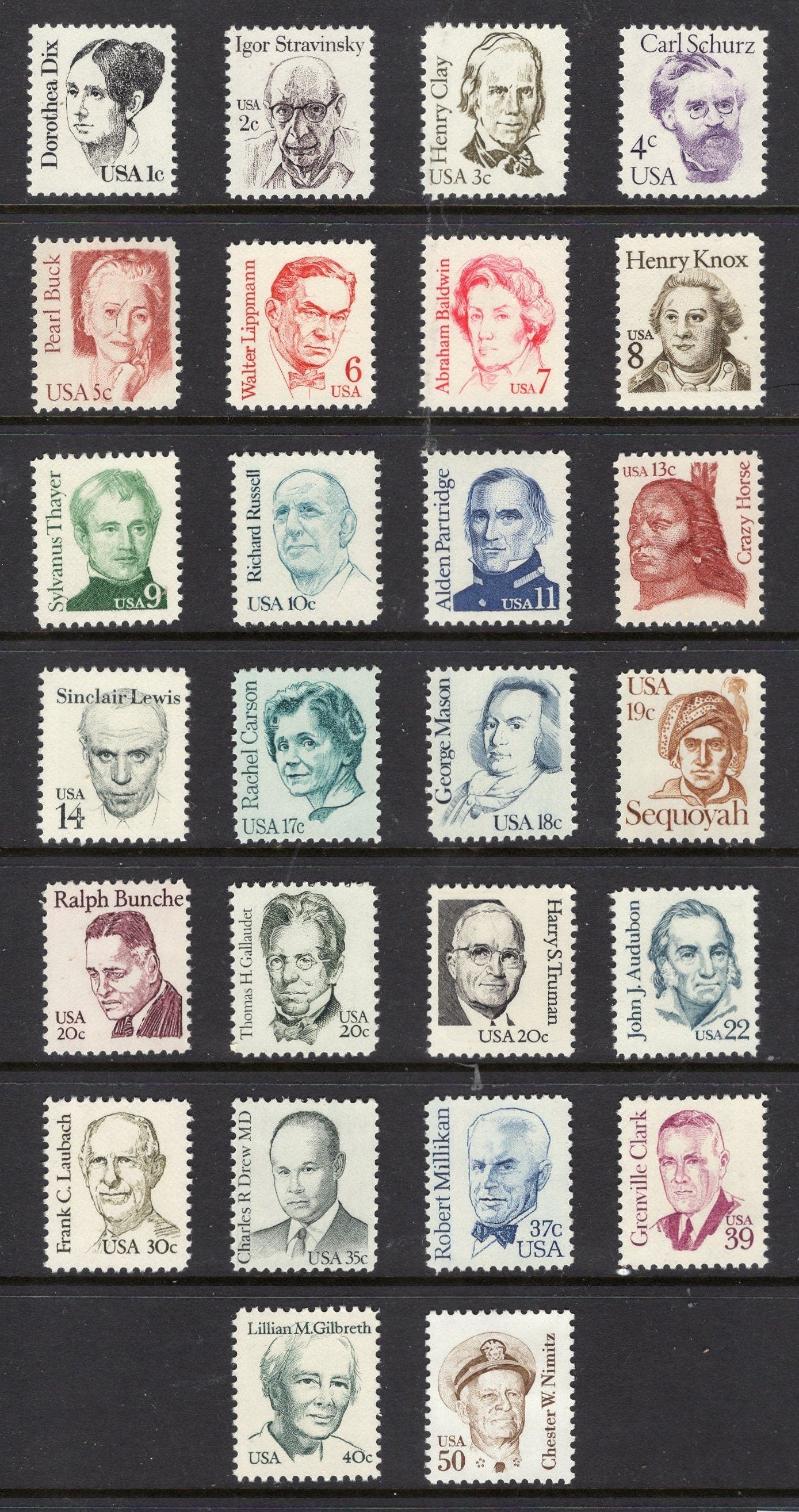 GREAT AMERICANS 26 Collection Sequoyah Carson Nimitz Bunche Truman Buck USA
