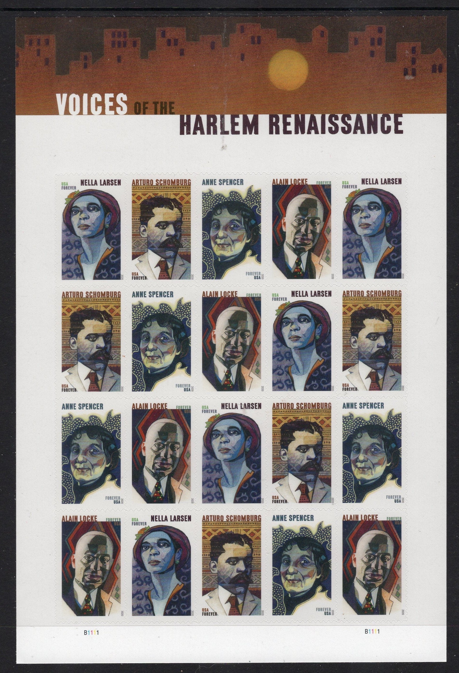 HARLEM RENAISSANCE VOICES Decorative Sheet of 20