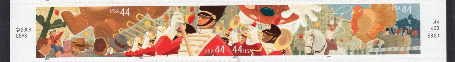 8 THANKSGIVING PARADE in Strip of 4 or 4 Singles