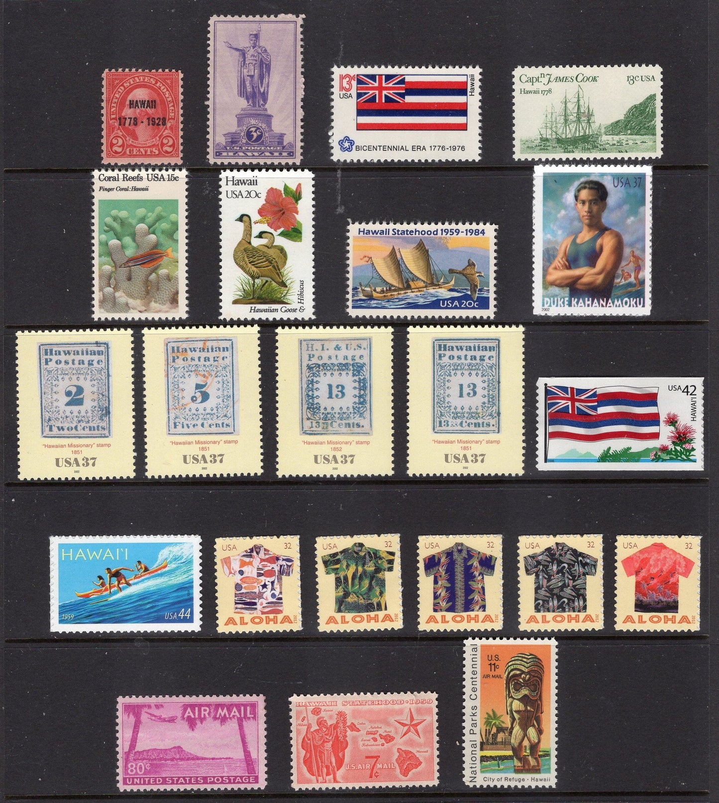 HAWAII #1 COLLECTION of 26 inc 1 Sheet of 4 - Hawaiian Col #1