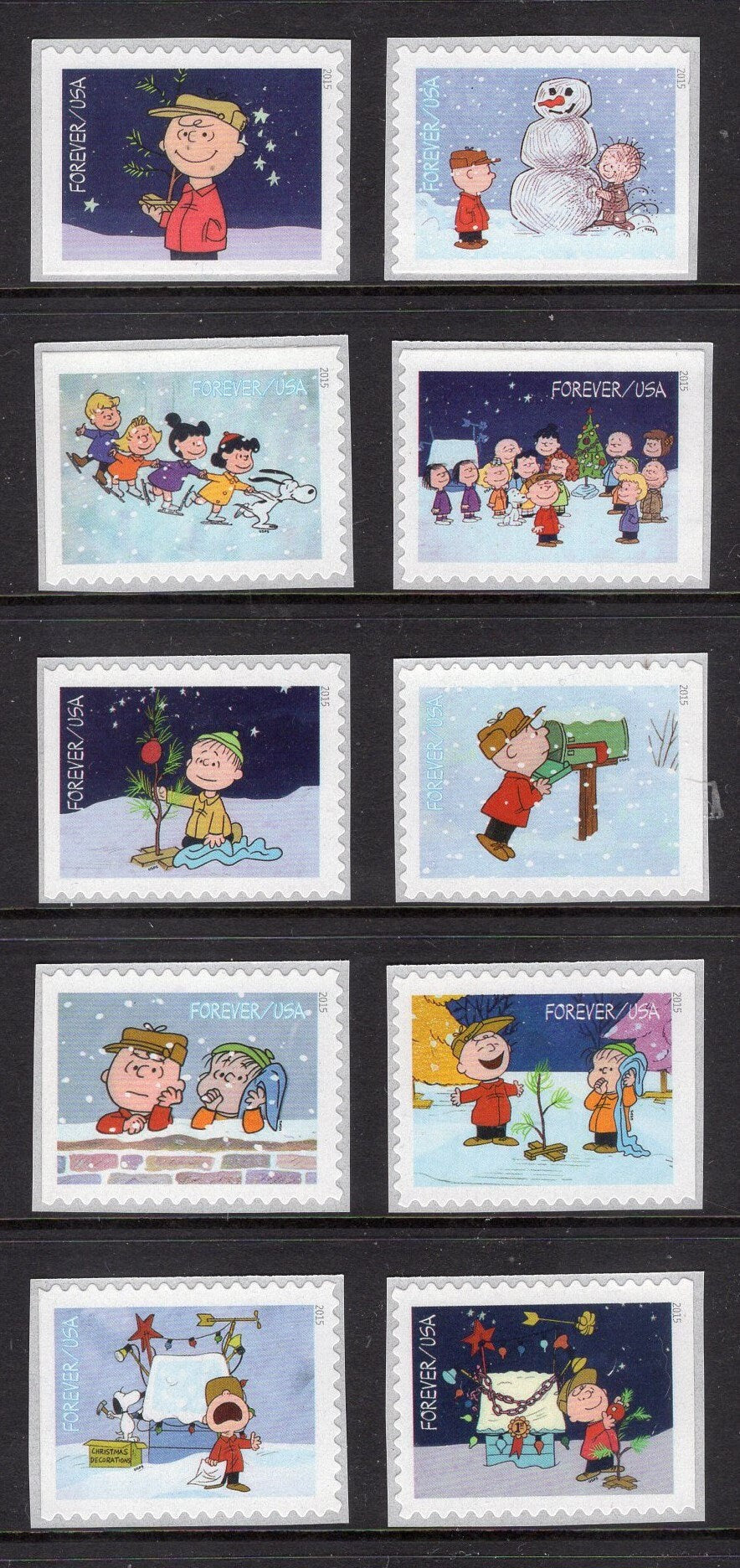 10 CHARLIE BROWN CHRISTMAS Different Peanuts SINGLEs P O