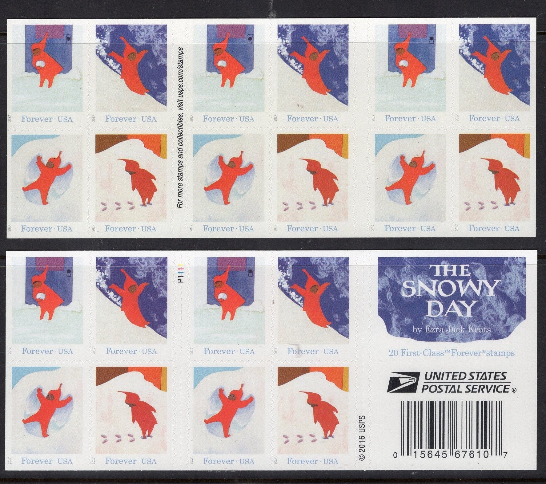 SNOWY DAY Booklet of 20 Winter Snow Holiday Christmas