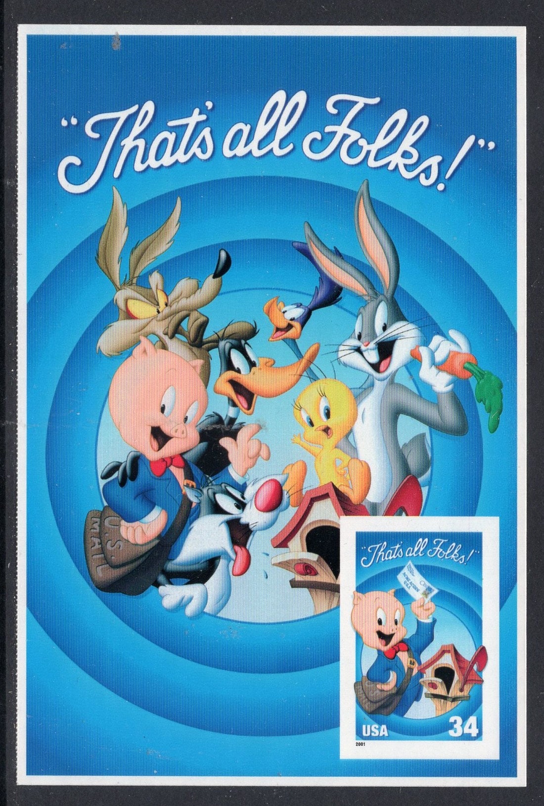 PORKY PIG Sheet of 1 Commemorative Panel - also available Bugs Wile Duck Daffy