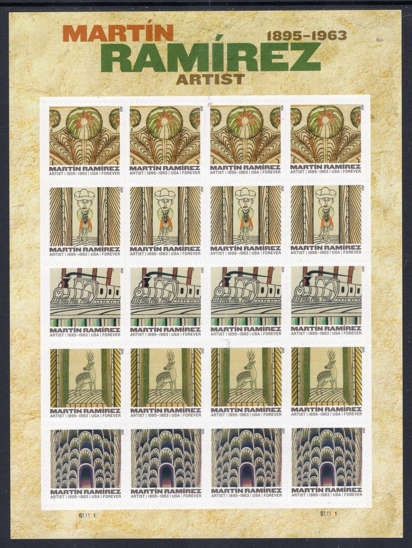MARTIN RAMIREZ Art Sheet of 20